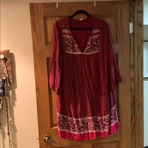 Boho red dress